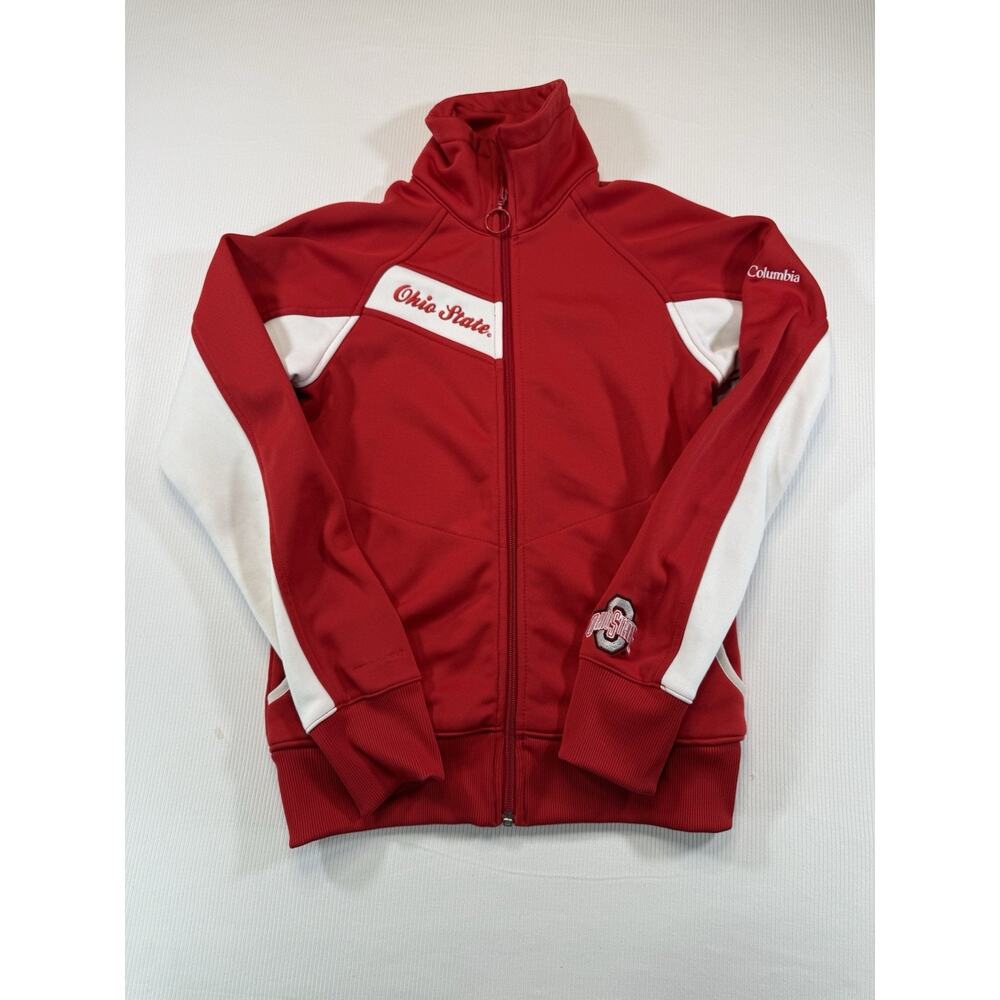 Columbia Red and White Ohio State Full-Zip Jacket